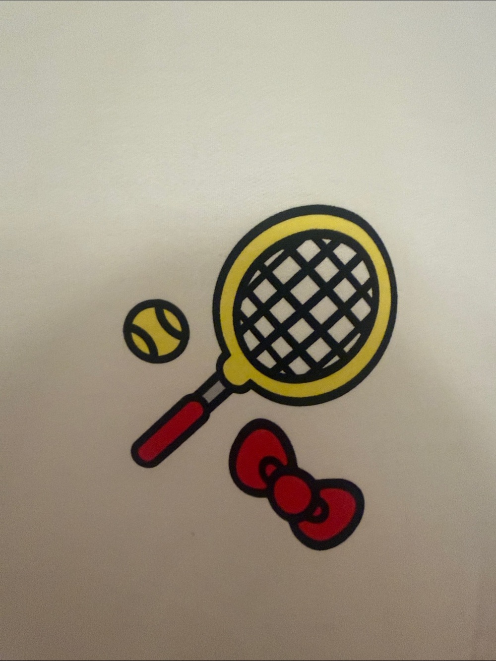 Hello Kitty White Sweatshirt with Tennis Graphic in Yellow & Red - Picture 4 of 5